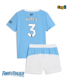 Manchester City Ruben Dias #3 Echipament de Fotbal Replică 2025-26 Copii Acasa (+ Șorturi)